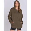 image:imageANRABESS Womens Oversized Hoodie Quarter Zip Sweatshirts 2026 Fall Winter Tunic Pullover Top Trendy Teen Girls Preppy ClothesCoffee