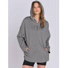 image:imageANRABESS Womens Oversized Hoodie Quarter Zip Sweatshirts 2026 Fall Winter Tunic Pullover Top Trendy Teen Girls Preppy ClothesGrey