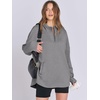 image:imageANRABESS Womens Oversized Hoodie Quarter Zip Sweatshirts 2026 Fall Winter Tunic Pullover Top Trendy Teen Girls Preppy ClothesGrey