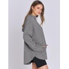 image:imageANRABESS Womens Oversized Hoodie Quarter Zip Sweatshirts 2026 Fall Winter Tunic Pullover Top Trendy Teen Girls Preppy ClothesGrey