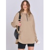image:imageANRABESS Womens Oversized Hoodie Quarter Zip Sweatshirts 2026 Fall Winter Tunic Pullover Top Trendy Teen Girls Preppy ClothesKhaki