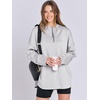 image:imageANRABESS Womens Oversized Hoodie Quarter Zip Sweatshirts 2026 Fall Winter Tunic Pullover Top Trendy Teen Girls Preppy ClothesLight Grey