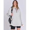 image:imageANRABESS Womens Oversized Hoodie Quarter Zip Sweatshirts 2026 Fall Winter Tunic Pullover Top Trendy Teen Girls Preppy ClothesLight Grey