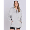 image:imageANRABESS Womens Oversized Hoodie Quarter Zip Sweatshirts 2026 Fall Winter Tunic Pullover Top Trendy Teen Girls Preppy ClothesLight Grey