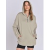image:imageANRABESS Womens Oversized Hoodie Quarter Zip Sweatshirts 2026 Fall Winter Tunic Pullover Top Trendy Teen Girls Preppy ClothesLight Khaki