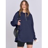 image:imageANRABESS Womens Oversized Hoodie Quarter Zip Sweatshirts 2026 Fall Winter Tunic Pullover Top Trendy Teen Girls Preppy ClothesNavy Blue