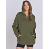 image:imageANRABESS Womens Oversized Hoodie Quarter Zip Sweatshirts 2026 Fall Winter Tunic Pullover Top Trendy Teen Girls Preppy ClothesOlive Green