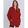 image:imageANRABESS Womens Oversized Hoodie Quarter Zip Sweatshirts 2026 Fall Winter Tunic Pullover Top Trendy Teen Girls Preppy ClothesRed