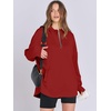 image:imageANRABESS Womens Oversized Hoodie Quarter Zip Sweatshirts 2026 Fall Winter Tunic Pullover Top Trendy Teen Girls Preppy ClothesRed