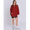 image:imageANRABESS Womens Oversized Hoodie Quarter Zip Sweatshirts 2026 Fall Winter Tunic Pullover Top Trendy Teen Girls Preppy ClothesRed