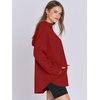 image:imageANRABESS Womens Oversized Hoodie Quarter Zip Sweatshirts 2026 Fall Winter Tunic Pullover Top Trendy Teen Girls Preppy ClothesRed