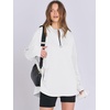 image:imageANRABESS Womens Oversized Hoodie Quarter Zip Sweatshirts 2026 Fall Winter Tunic Pullover Top Trendy Teen Girls Preppy ClothesWhite