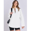 image:imageANRABESS Womens Oversized Hoodie Quarter Zip Sweatshirts 2026 Fall Winter Tunic Pullover Top Trendy Teen Girls Preppy ClothesWhite