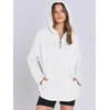 image:imageANRABESS Womens Oversized Hoodie Quarter Zip Sweatshirts 2026 Fall Winter Tunic Pullover Top Trendy Teen Girls Preppy ClothesWhite
