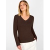 image:imageANRABESS Womens V Neck Wool Blend Knit Lightweight Sweater  Soft Long Sleeve Pullover Tops Basic Silm Fit Versatile Business Casual Office Outfits Cozy Daily Wear Fall WinterChocolate Brown