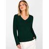 image:imageANRABESS Womens V Neck Wool Blend Knit Lightweight Sweater  Soft Long Sleeve Pullover Tops Basic Silm Fit Versatile Business Casual Office Outfits Cozy Daily Wear Fall WinterDrak Green