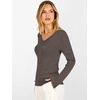 image:imageANRABESS Womens V Neck Wool Blend Knit Lightweight Sweater  Soft Long Sleeve Pullover Tops Basic Silm Fit Versatile Business Casual Office Outfits Cozy Daily Wear Fall WinterDark Taupe