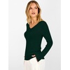 image:imageANRABESS Womens V Neck Wool Blend Knit Lightweight Sweater  Soft Long Sleeve Pullover Tops Basic Silm Fit Versatile Business Casual Office Outfits Cozy Daily Wear Fall WinterDrak Green