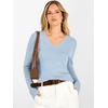 image:imageANRABESS Womens V Neck Wool Blend Knit Lightweight Sweater  Soft Long Sleeve Pullover Tops Basic Silm Fit Versatile Business Casual Office Outfits Cozy Daily Wear Fall WinterLight Blue
