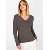 image:imageANRABESS Womens V Neck Wool Blend Knit Lightweight Sweater  Soft Long Sleeve Pullover Tops Basic Silm Fit Versatile Business Casual Office Outfits Cozy Daily Wear Fall WinterDark Taupe