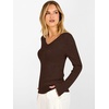 image:imageANRABESS Womens V Neck Wool Blend Knit Lightweight Sweater  Soft Long Sleeve Pullover Tops Basic Silm Fit Versatile Business Casual Office Outfits Cozy Daily Wear Fall WinterChocolate Brown