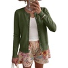 image:imageANRABESS Womens Long Sleeve Knitted Button Down Open Front Lightweight Business Casual Cardigan Sweaters TopsArmy Green