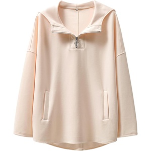 image:imageANRABESS Womens Oversized Hoodie Quarter Zip Sweatshirts 2026 Fall Winter Tunic Pullover Top Trendy Teen Girls Preppy ClothesAlomnd