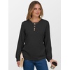 image:imageANRABESS Ribbed Long Sleeve Henley Shirts for Women  Soft lightweight Sweaters Loose Fit Office Work Casual Daily Wear Tunic 2026 Fall Winter Transition OutfitsBlack