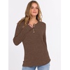 image:imageANRABESS Ribbed Long Sleeve Henley Shirts for Women  Soft lightweight Sweaters Loose Fit Office Work Casual Daily Wear Tunic 2026 Fall Winter Transition OutfitsBrown