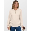 image:imageANRABESS Ribbed Long Sleeve Henley Shirts for Women  Soft lightweight Sweaters Loose Fit Office Work Casual Daily Wear Tunic 2026 Fall Winter Transition OutfitsBeige