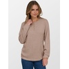 image:imageANRABESS Ribbed Long Sleeve Henley Shirts for Women  Soft lightweight Sweaters Loose Fit Office Work Casual Daily Wear Tunic 2026 Fall Winter Transition OutfitsTan