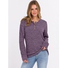 image:imageANRABESS Ribbed Long Sleeve Henley Shirts for Women  Soft lightweight Sweaters Loose Fit Office Work Casual Daily Wear Tunic 2026 Fall Winter Transition OutfitsPurple