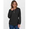 image:imageANRABESS Ribbed Long Sleeve Henley Shirts for Women  Soft lightweight Sweaters Loose Fit Office Work Casual Daily Wear Tunic 2026 Fall Winter Transition OutfitsBlack