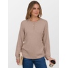 image:imageANRABESS Ribbed Long Sleeve Henley Shirts for Women  Soft lightweight Sweaters Loose Fit Office Work Casual Daily Wear Tunic 2026 Fall Winter Transition OutfitsTan