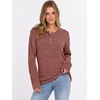 image:imageANRABESS Ribbed Long Sleeve Henley Shirts for Women  Soft lightweight Sweaters Loose Fit Office Work Casual Daily Wear Tunic 2026 Fall Winter Transition OutfitsRust Orange