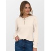 image:imageANRABESS Ribbed Long Sleeve Henley Shirts for Women  Soft lightweight Sweaters Loose Fit Office Work Casual Daily Wear Tunic 2026 Fall Winter Transition OutfitsBeige