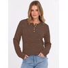 image:imageANRABESS Ribbed Long Sleeve Henley Shirts for Women  Soft lightweight Sweaters Loose Fit Office Work Casual Daily Wear Tunic 2026 Fall Winter Transition OutfitsBrown