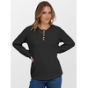 image:imageANRABESS Ribbed Long Sleeve Henley Shirts for Women  Soft lightweight Sweaters Loose Fit Office Work Casual Daily Wear Tunic 2026 Fall Winter Transition OutfitsBlack