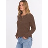 image:imageANRABESS Ribbed Long Sleeve Henley Shirts for Women  Soft lightweight Sweaters Loose Fit Office Work Casual Daily Wear Tunic 2026 Fall Winter Transition OutfitsBrown
