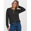 image:imageANRABESS Ribbed Long Sleeve Henley Shirts for Women  Soft lightweight Sweaters Loose Fit Office Work Casual Daily Wear Tunic 2026 Fall Winter Transition OutfitsBlack