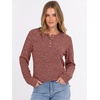 image:imageANRABESS Ribbed Long Sleeve Henley Shirts for Women  Soft lightweight Sweaters Loose Fit Office Work Casual Daily Wear Tunic 2026 Fall Winter Transition OutfitsRust Orange
