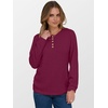 image:imageANRABESS Ribbed Long Sleeve Henley Shirts for Women  Soft lightweight Sweaters Loose Fit Office Work Casual Daily Wear Tunic 2026 Fall Winter Transition OutfitsBurgundy