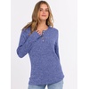 image:imageANRABESS Ribbed Long Sleeve Henley Shirts for Women  Soft lightweight Sweaters Loose Fit Office Work Casual Daily Wear Tunic 2026 Fall Winter Transition OutfitsDeep Blue