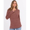 image:imageANRABESS Ribbed Long Sleeve Henley Shirts for Women  Soft lightweight Sweaters Loose Fit Office Work Casual Daily Wear Tunic 2026 Fall Winter Transition OutfitsRust Orange