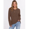 image:imageANRABESS Ribbed Long Sleeve Henley Shirts for Women  Soft lightweight Sweaters Loose Fit Office Work Casual Daily Wear Tunic 2026 Fall Winter Transition OutfitsBrown