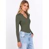 image:imageANRABESS Women Long Sleeve Polo Shirts V Neck Slim Rib Knit Collared Dressy Business Casual Top 2026 Basic Tee Fall OutfitsArmy Green