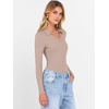 image:imageANRABESS Women Long Sleeve Polo Shirts V Neck Slim Rib Knit Collared Dressy Business Casual Top 2026 Basic Tee Fall OutfitsLight Camel