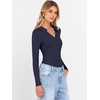 image:imageANRABESS Women Long Sleeve Polo Shirts V Neck Slim Rib Knit Collared Dressy Business Casual Top 2026 Basic Tee Fall OutfitsNavy Blue