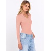 image:imageANRABESS Women Long Sleeve Polo Shirts V Neck Slim Rib Knit Collared Dressy Business Casual Top 2026 Basic Tee Fall OutfitsOrange