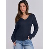 image:imageANRABESS Womens Cable Knit V Neck Fitted Sweaters  Long Sleeve Pullover Top Soft Cozy Business Casual Work amp Basic Daily Wear Fall Spring Outfits Winter Layer ClothingNavy Blue
